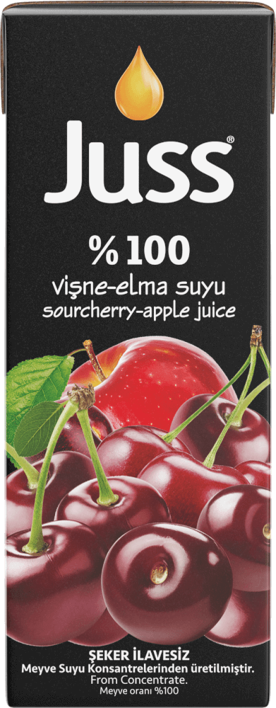 Juss %100 Elma-Vişne Suyu 200 Ml