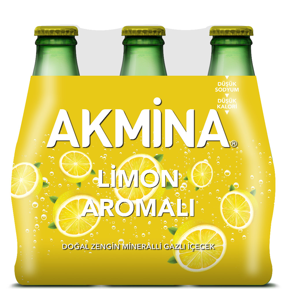 Akmina Limon Aromalı Maden Suyu 6x200 Ml